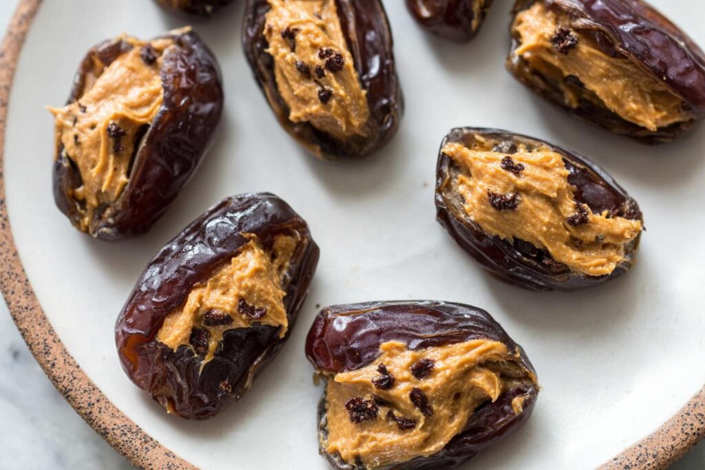 Stuffed dates with peanut butter
