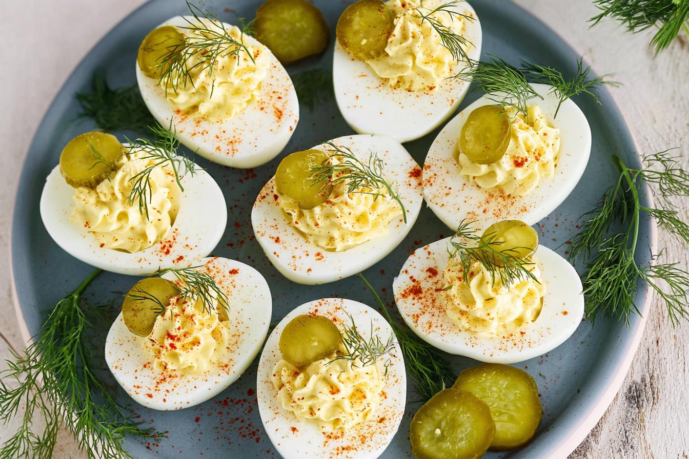 Dill Pickle Deviled Eggs