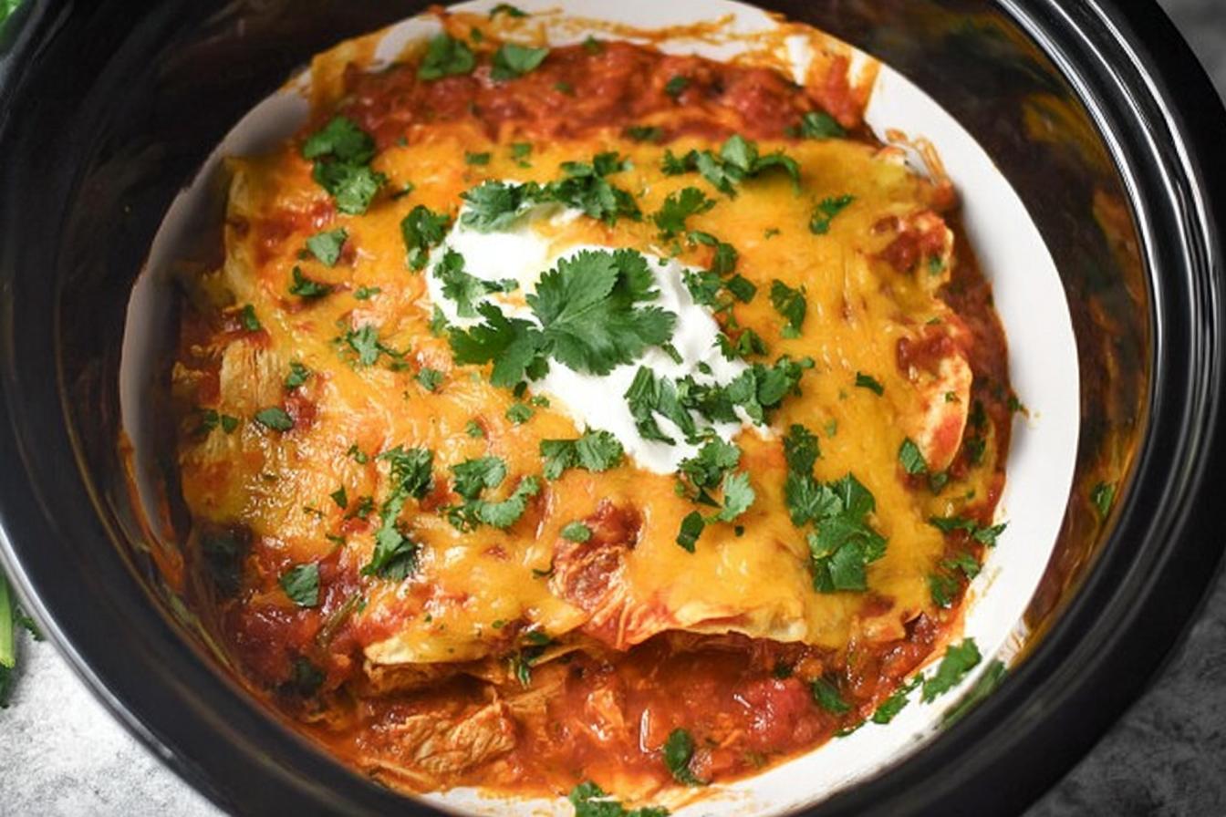 Slow Cooker Enchilada Casserole